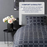 Housse de couette simple coton Ten cate 140x200 220 cm graphique anthracite