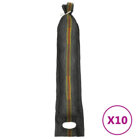 VidaXL sacs de sable 10 pcs 103x25 cm HDPE vert foncé