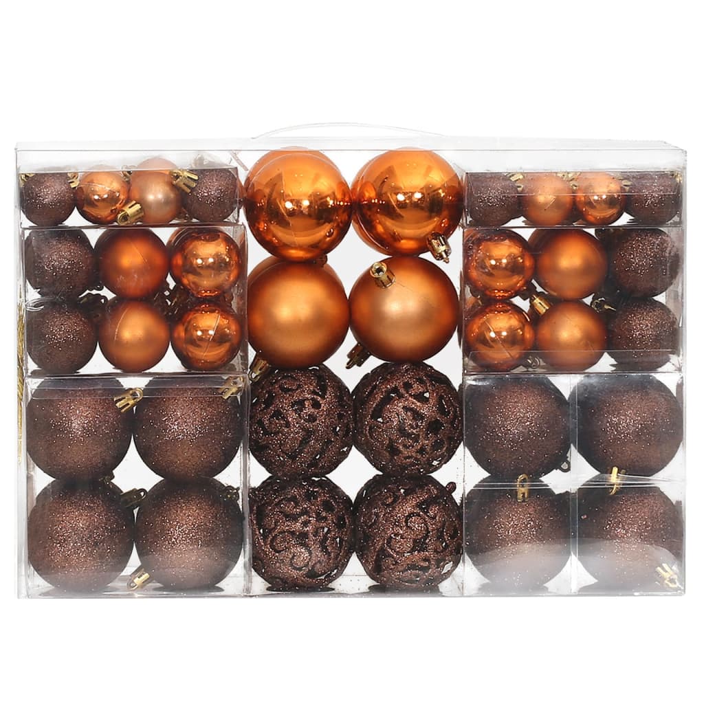 Vidaxl Christmas balls 100 st 3 4 6 cm brown