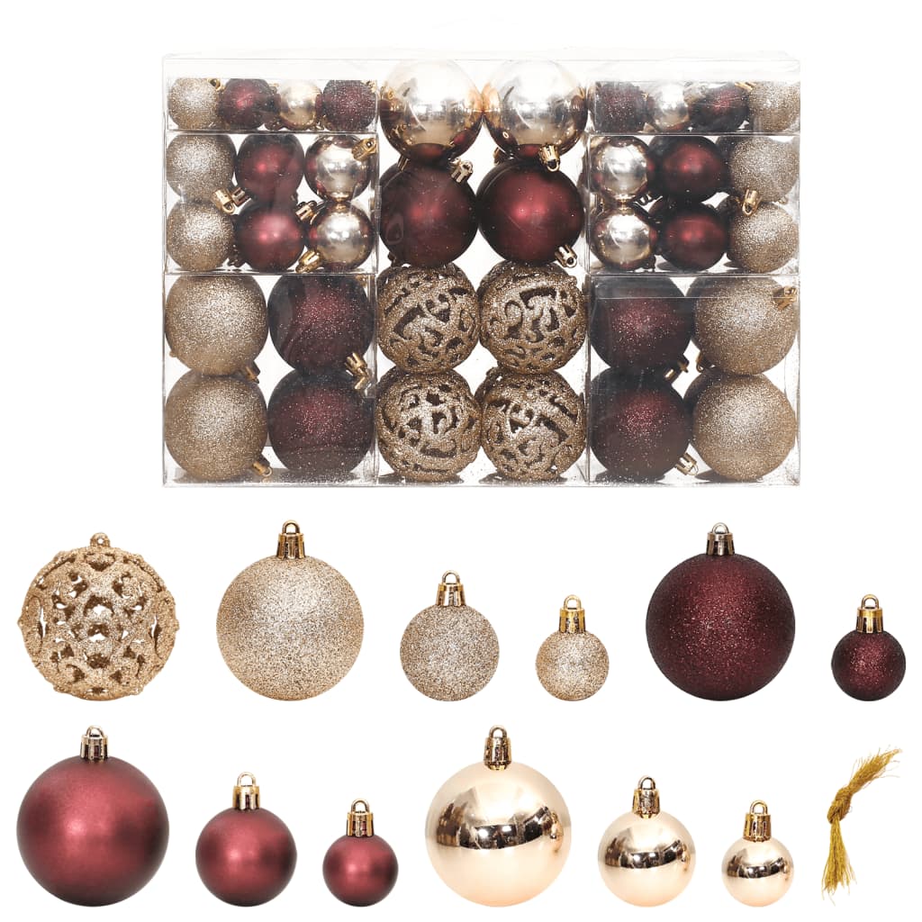 Vidaxl Christmas Balls 100 St 3 4 6 CM Champagne and Brown