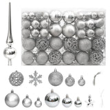 Vidaxl 111-part Christmas ball set polystyrene silver colored