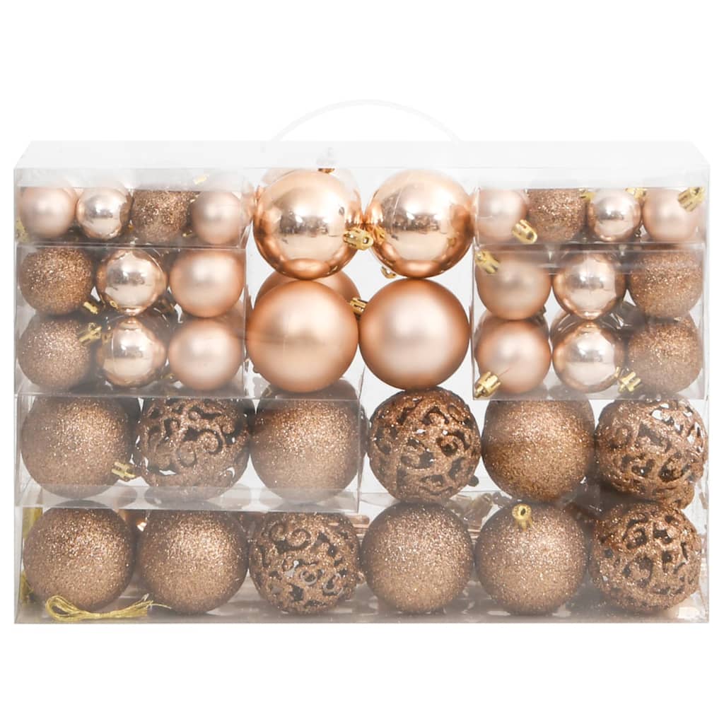 Vidaxl 111-Parts Ball de Noël Set Polystyrène Roségoud