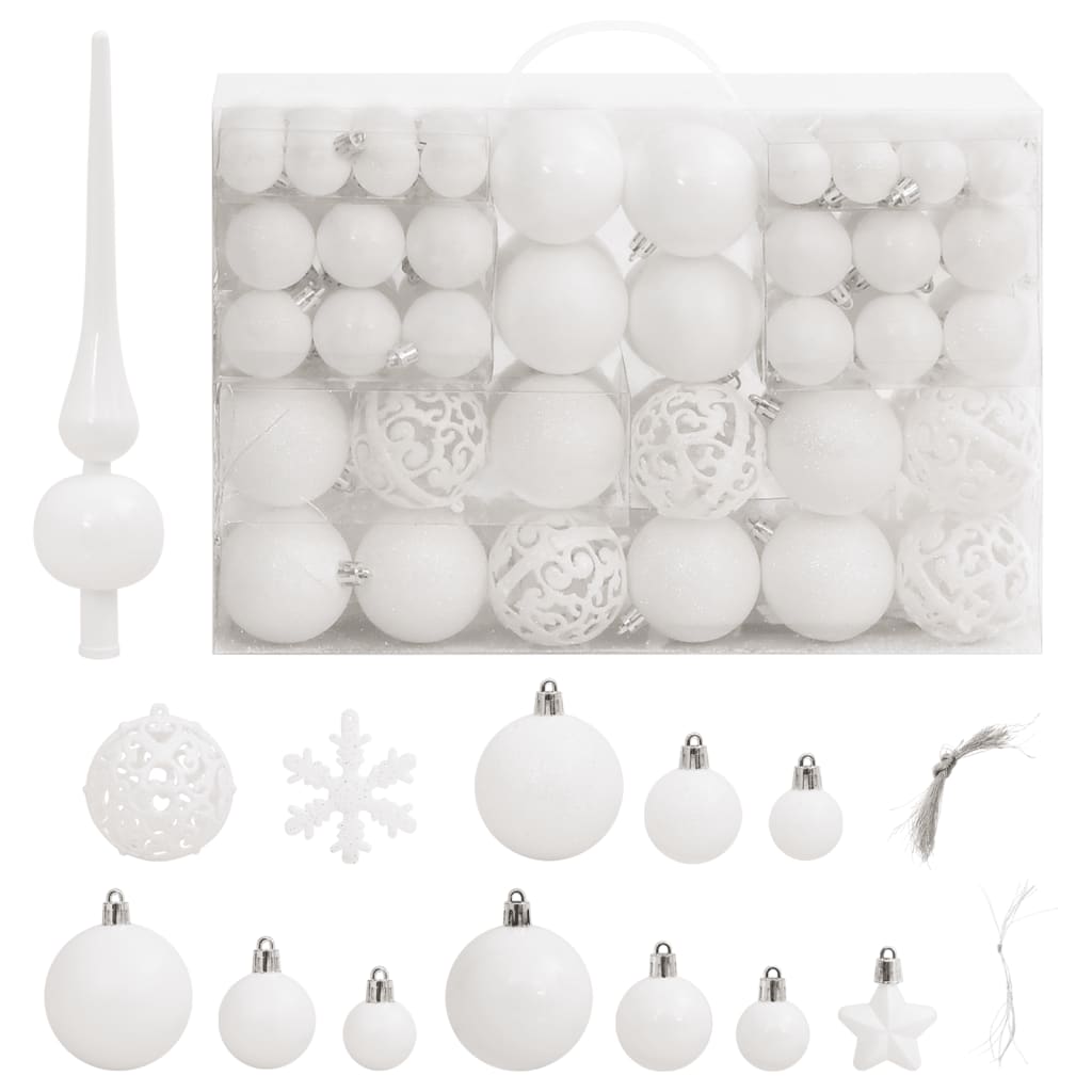 Vidaxl 111-part Christmas ball set Polystyrene White