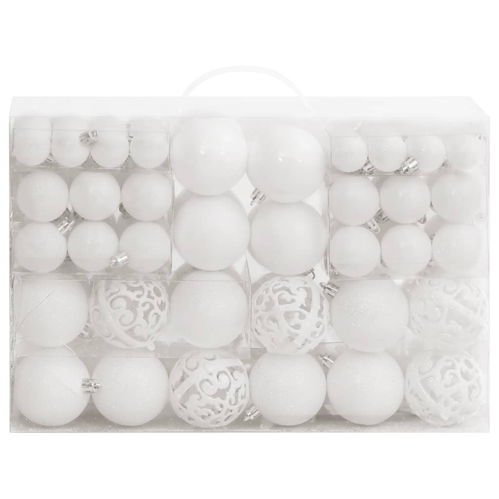 Vidaxl 111-part Christmas ball set Polystyrene White