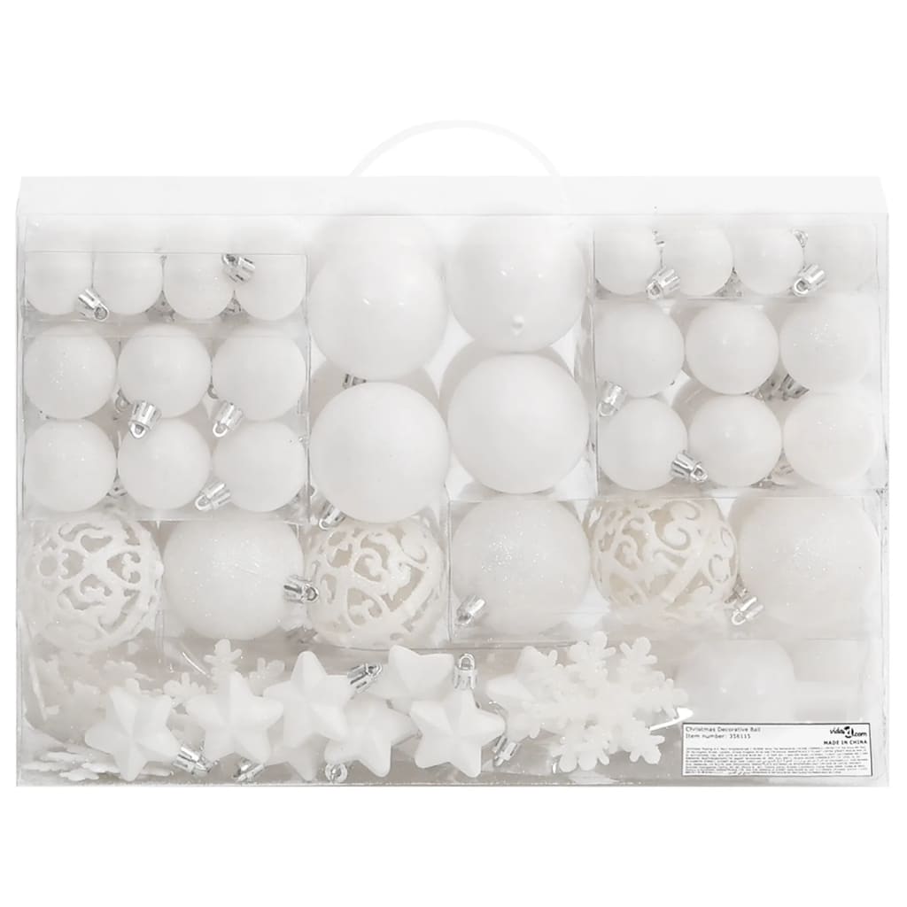 Vidaxl 111-part Christmas ball set Polystyrene White