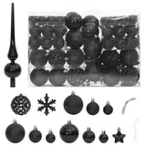 Vidaxl 111-teilige Weihnachtskugel Set Polystyrol Schwarz