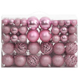 Vidaxl 111-Parts Ball de Noël Set Polystyrène rose