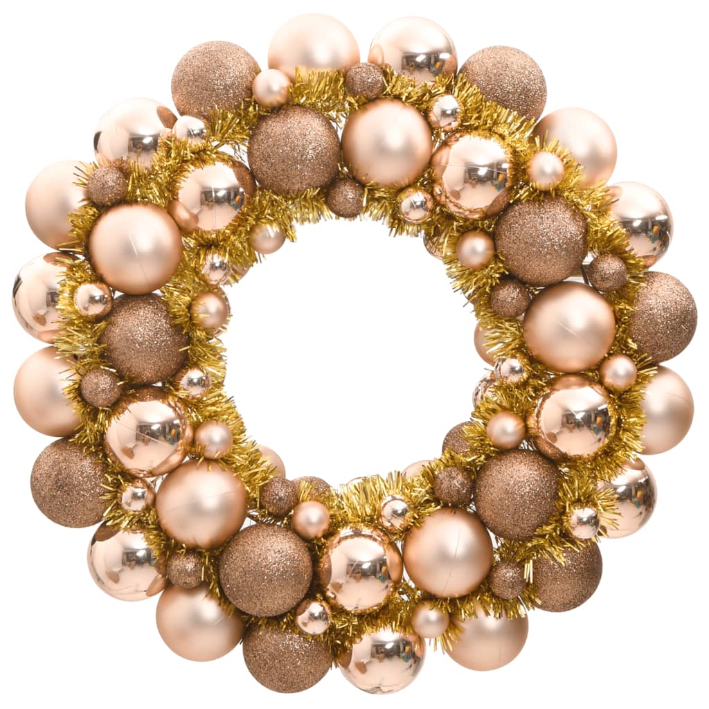 VidaXL couronne de Noël 45 cm polystyrène or rose