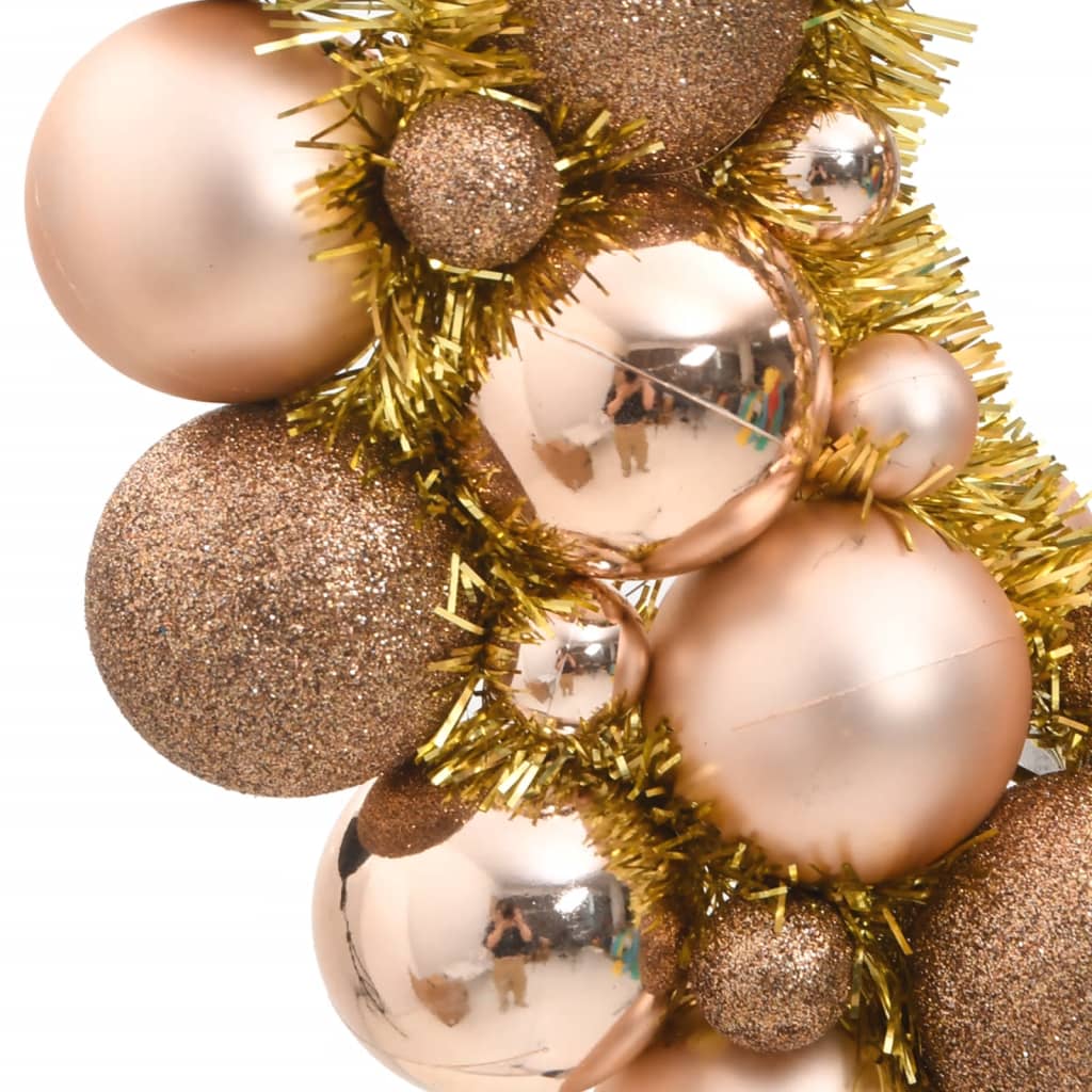 VidaXL couronne de Noël 45 cm polystyrène or rose