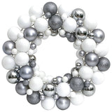 Vidaxl Couronne de Noël 45 cm Polystyrène blanc et gris