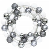 Vidaxl Couronne de Noël 45 cm Polystyrène blanc et gris