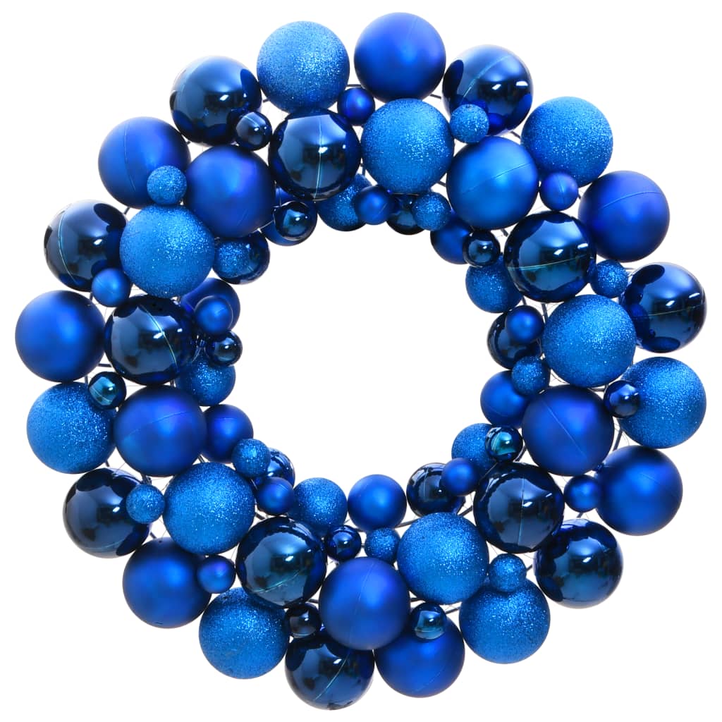 Vidaxl Couronne de Noël 45 cm Bleu en polystyrène