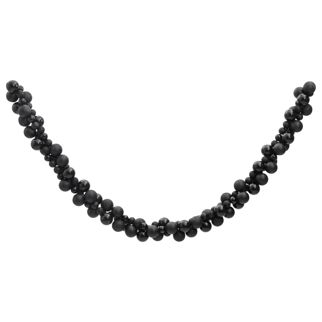 VidaXL guirlande de Noël boules 175 cm polystyrène noir