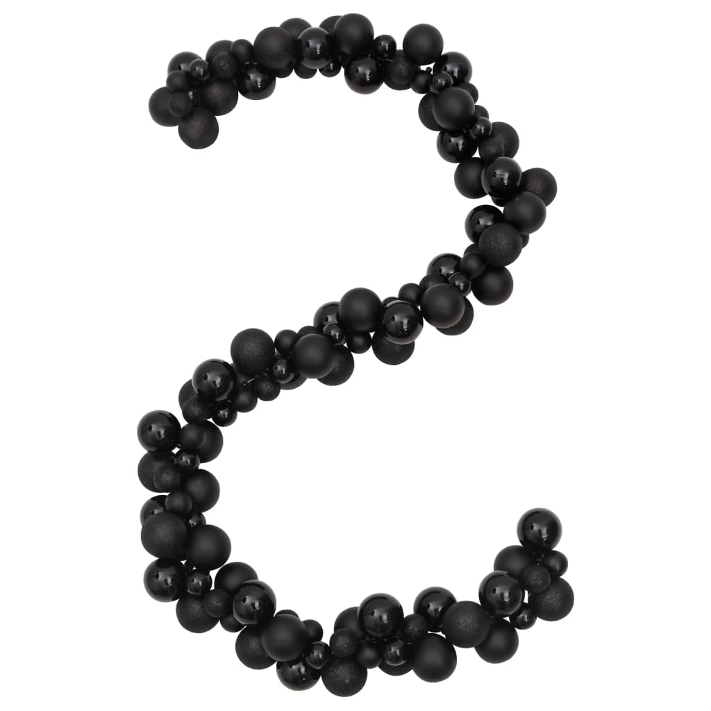 VidaXL guirlande de Noël boules 175 cm polystyrène noir
