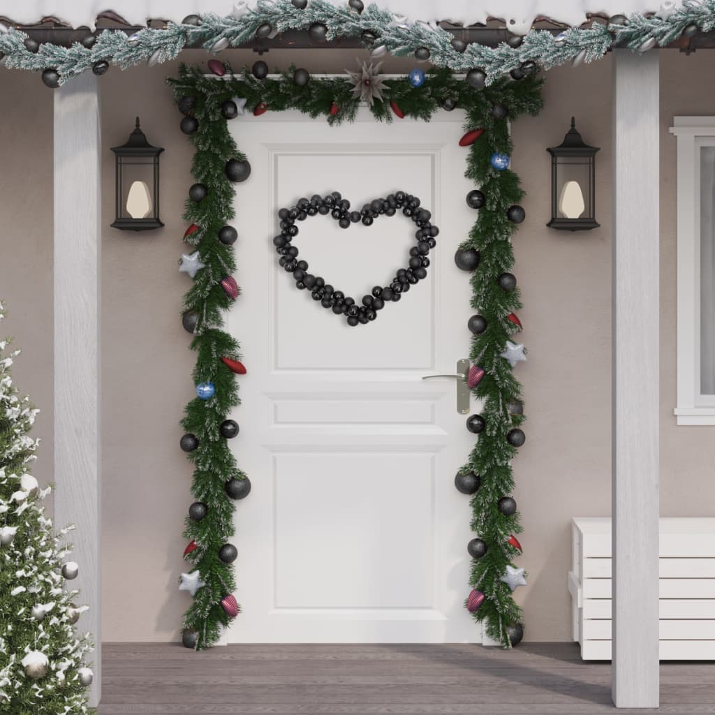 VidaXL guirlande de Noël boules 175 cm polystyrène noir