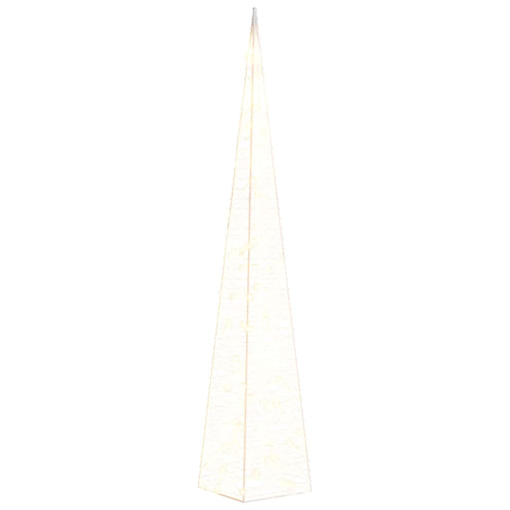 Cône d'éclairage de Noël Vidaxl avec 60 LED blancs chauds 120 cm acrylique