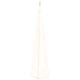 Cône d'éclairage de Noël Vidaxl avec 60 LED blancs chauds 120 cm acrylique