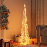 Cône d'éclairage de Noël Vidaxl avec 60 LED blancs chauds 120 cm acrylique