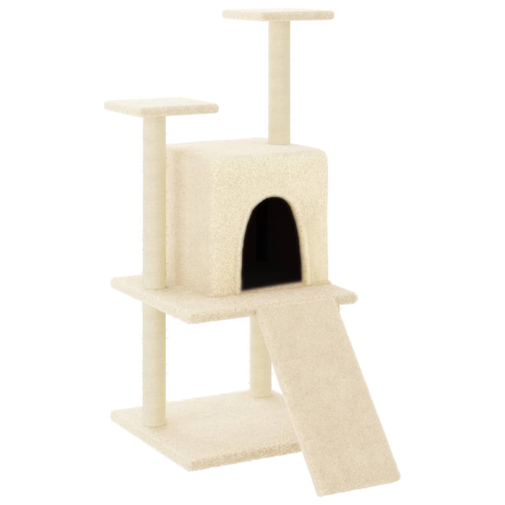 Vidaxl meuble pour chat avec griffoirs en sisal 110 cm couleur crème