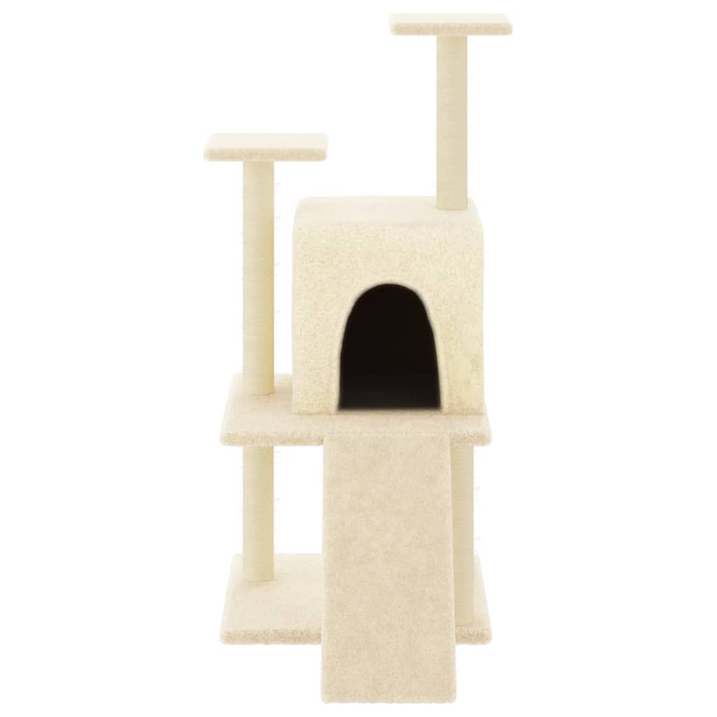 Vidaxl meuble pour chat avec griffoirs en sisal 110 cm couleur crème