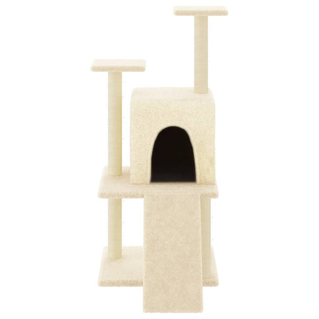 Vidaxl meuble pour chat avec griffoirs en sisal 110 cm couleur crème