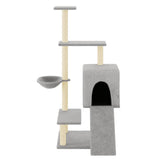 Vidaxl Cat Furniture avec Sisal Scratch Posts 130,5 cm Gris clair