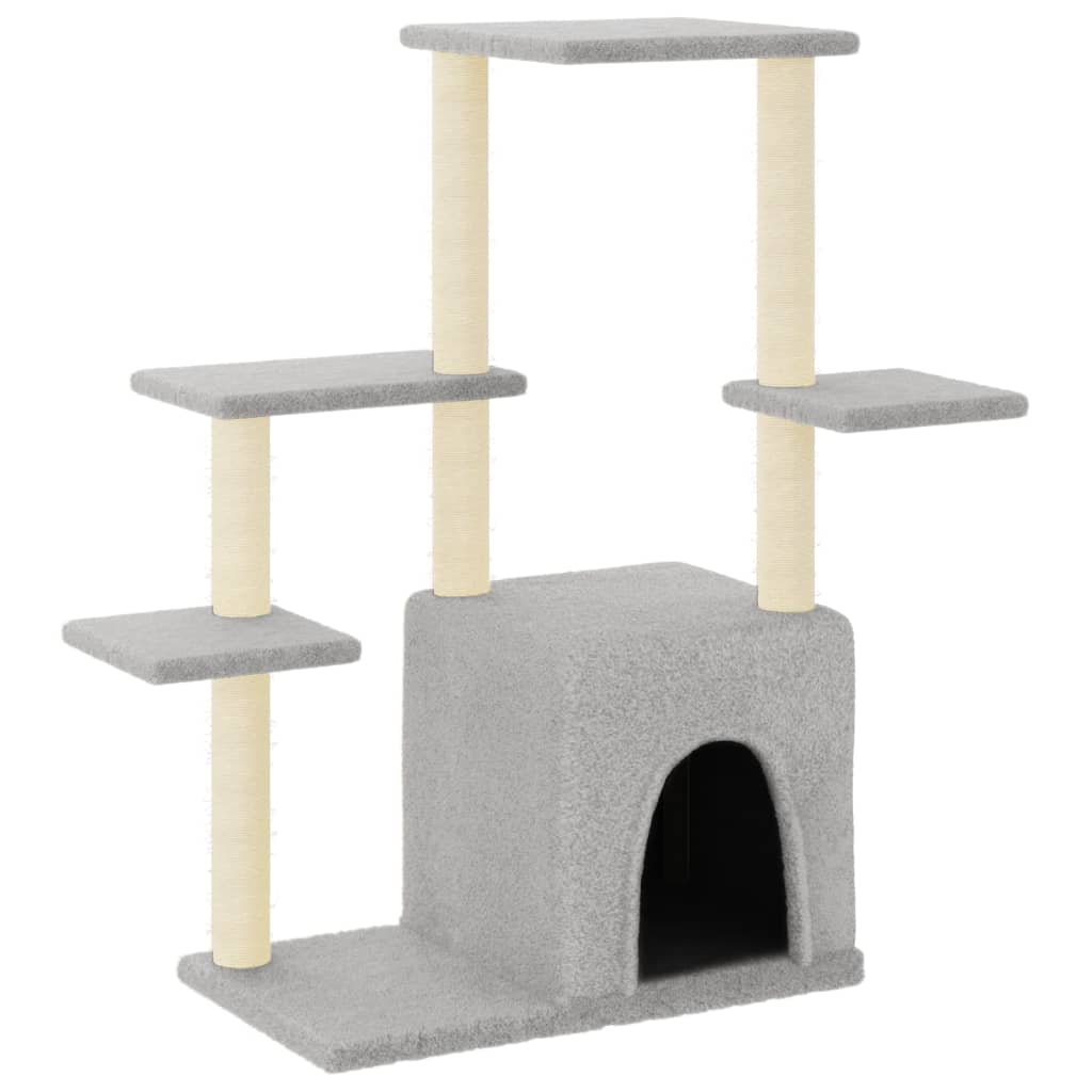 Vidaxl cat furniture with sisal scratching posts 97.5 cm light gray