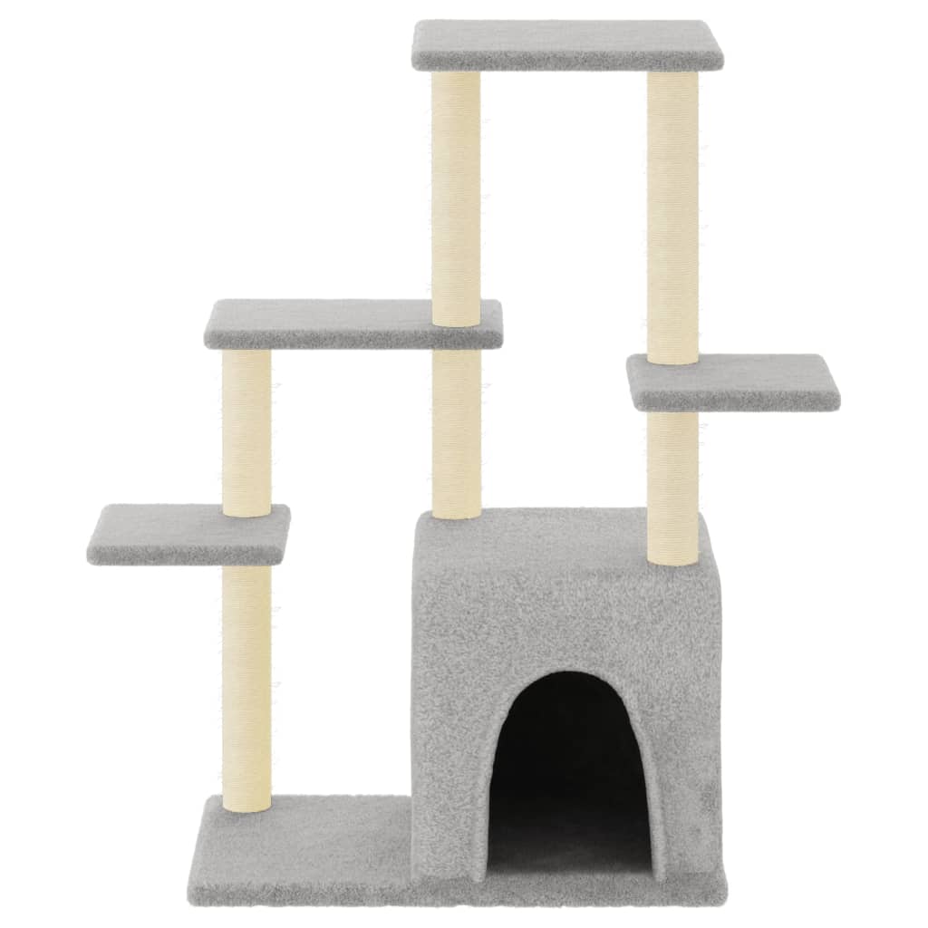 Muebles de gato de Vidaxl con postes de rascado de sisal 97.5 cm de gris claro