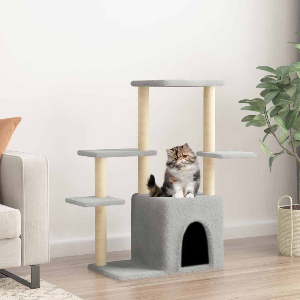 Vidaxl cat furniture with sisal scratching posts 97.5 cm light gray