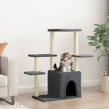 Muebles de gato de Vidaxl con postes de rascado de sisal 97.5 cm de gris oscuro