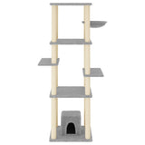 Vidaxl Cat Meubles avec Sisal Scratch Posts 154 cm Gris clair