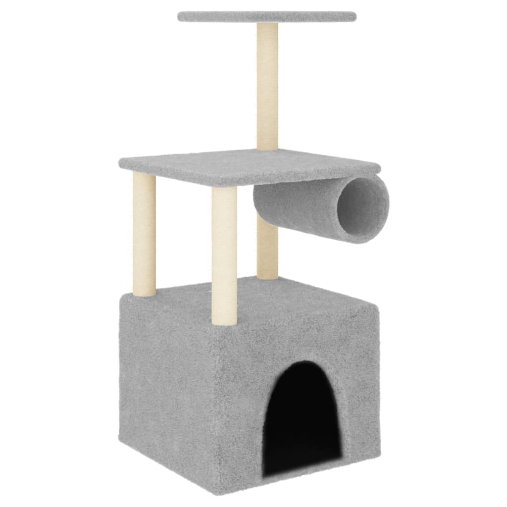 Vidaxl cat furniture with sisal scratching posts 109.5 cm light gray