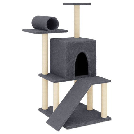 Vidaxl Cat Meubles avec Sisal Scratch Posts 110,5 cm Gris foncé