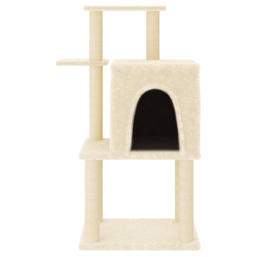 Muebles de gato de Vidaxl con postes de rascado de sisal 97 cm de crema