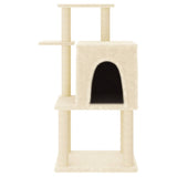 VidaXL cat furniture with sisal scratching posts 97 cm cream -colored