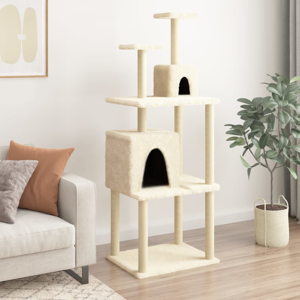 Vidaxl Cat Furniture avec Sisal Scratch Posts 167 cm Crème -Colored