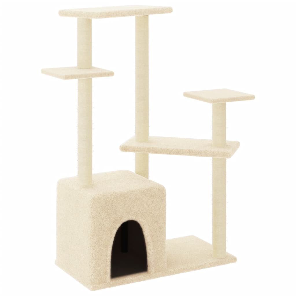 Vidaxl Cat Furniture z Sisal Scratosing Posts 107,5 cm kremowe