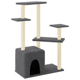 Vidaxl cat furniture with sisal scratching posts 107.5 cm dark gray