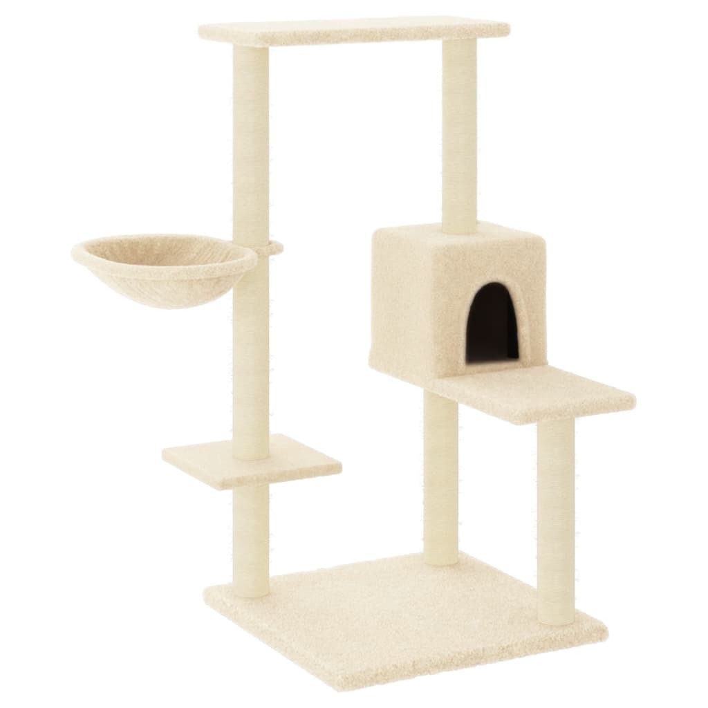 VidaXL cat furniture with sisal scratching posts 95 cm cream -colored