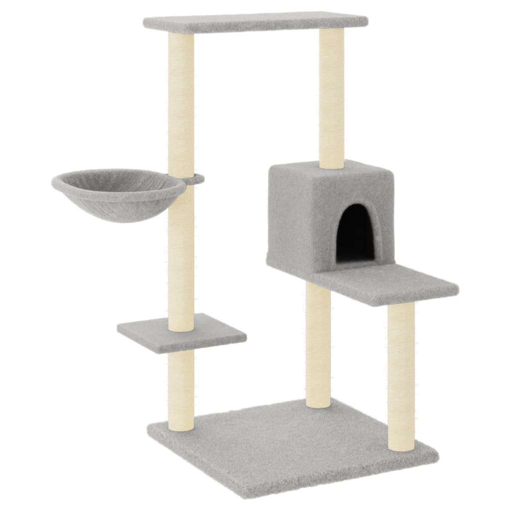 Vidaxl cat furniture with sisal scratching posts 95 cm light gray