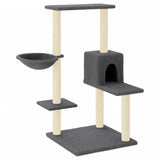 Muebles de gato de Vidaxl con postes de rascado de sisal 95 cm de gris oscuro