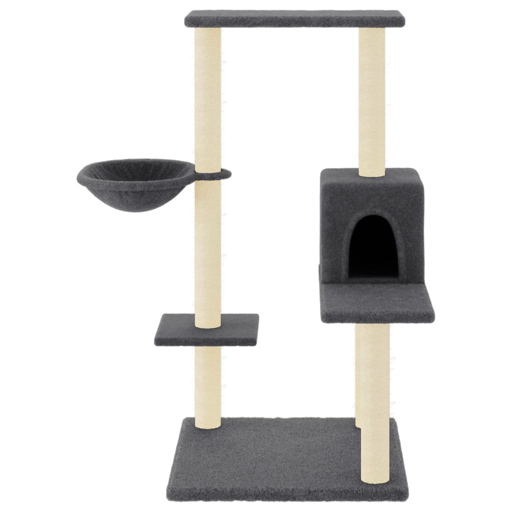 Muebles de gato de Vidaxl con postes de rascado de sisal 95 cm de gris oscuro