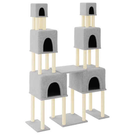 Vidaxl meuble pour chat avec griffoirs en sisal 199 cm gris clair