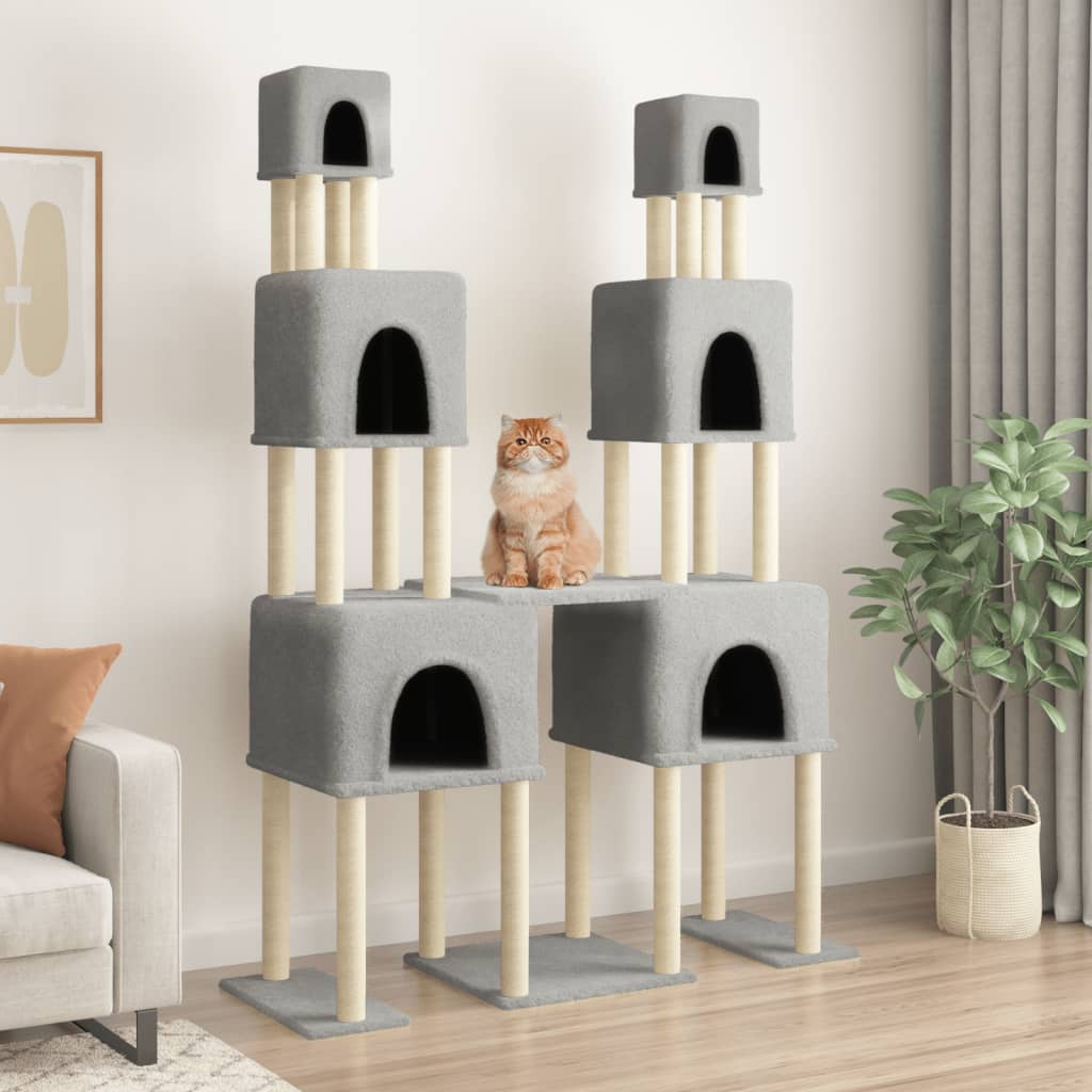 Vidaxl meuble pour chat avec griffoirs en sisal 199 cm gris clair