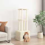 Muebles de gato de Vidaxl con postes de rascado de sisal 133.5 cm de crema