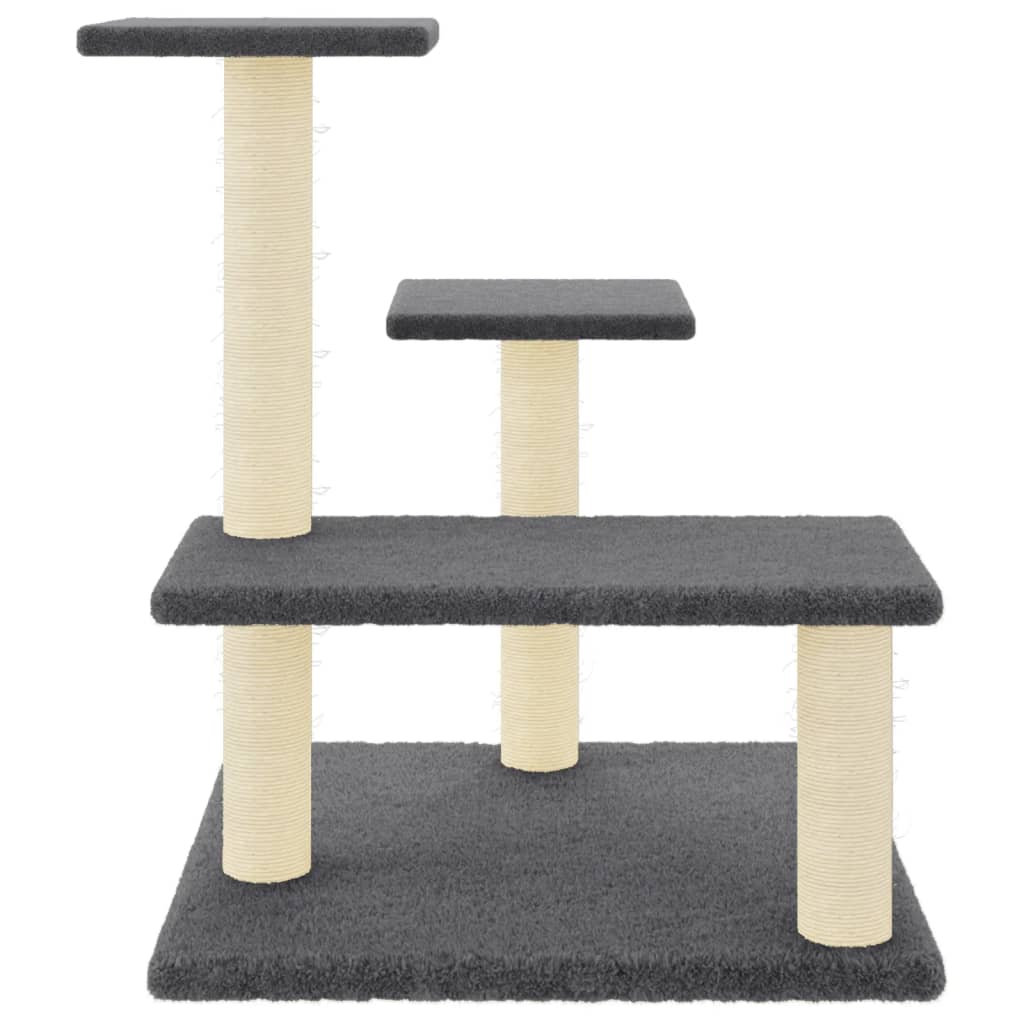 Muebles de gato de Vidaxl con postes de rascado de sisal 61 cm de gris oscuro