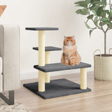 Muebles de gato de Vidaxl con postes de rascado de sisal 61 cm de gris oscuro