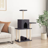 Muebles de gato de Vidaxl con postes de rascado de sisal 122 cm de gris oscuro