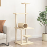 Vidaxl Cat Furniture avec Sisal Scratch Posts 136 cm Crème -Colored