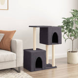 Muebles de gato de Vidaxl con postes de rascado de sisal 86 cm de gris oscuro